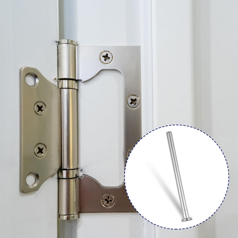 [Australia - AusPower] - 4 Pcs Door Hinge Pins, 3.5 Inches Hinge Mailbox Pin for Interior Door Security Replacement Outlet Stainless Steel Bushing Repair Kit for Repair and Replacement, Silver 