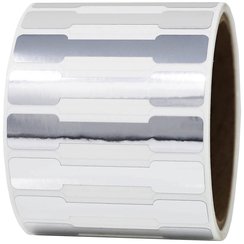 Silver Blank Tamper Evident Labels 0.5 x 2.75 Inch 500 Total Clear Stickers - Tamper Proof Stickers, Ideal for Food Delivery, Food Packaging, Envelope Seals, Product Protection