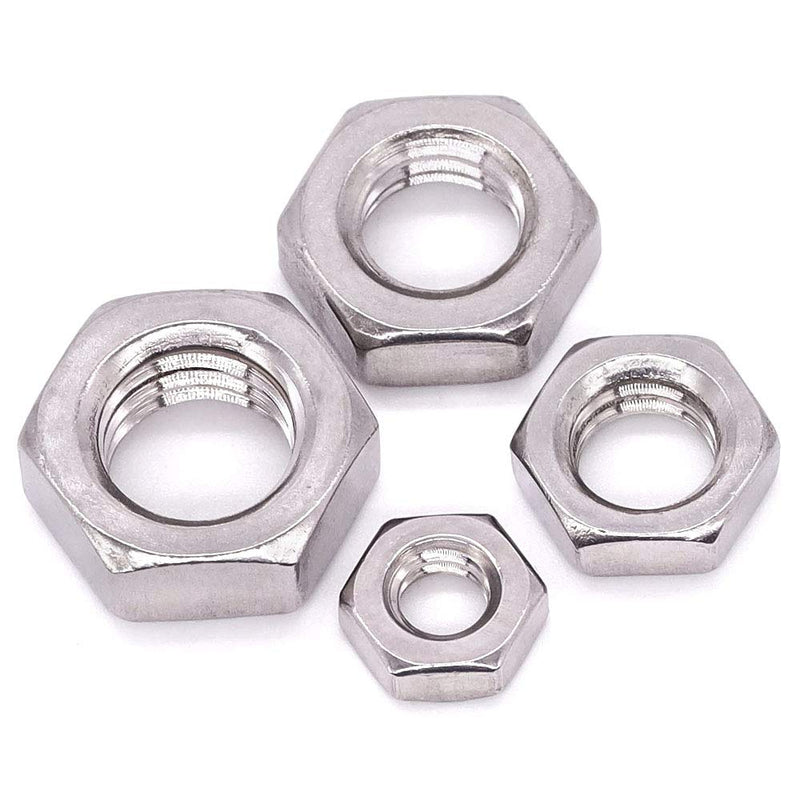 [Australia - AusPower] - 3/8-16 UNC Stainless Steel Thin Hex Nuts Hexagon Jam Nuts, 304 Stainless Steel 18-8, Full Thread, Coarse Thread, 25 PCS 3/8"-16 