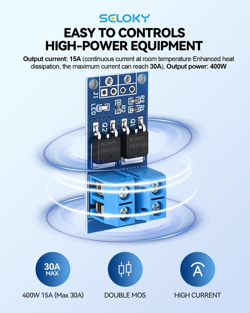 [Australia - AusPower] - 6PCS Dual High-Power MOSFET Trigger Switch Drive Module 0-20KHz PWM Adjustment Electronic Switch Control Board Motor Speed Controller Lamp Brightness Control, DC 5V-36V 400W, 15A (Max 30A) 6PCS 