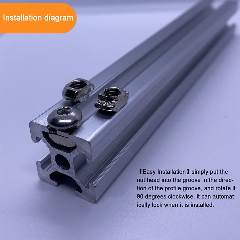 [Australia - AusPower] - 200Pcs Black T Slot Nut Kits for 2020 Series Aluminum Extrusion,40Pcs M5x10,40Pcs M5x8 Hexagon Socket Screws,40Pcs M5 T Sliding Nut,40Pcs M5 T Nut,40Pcs Washers 200pcs Black Nut and Screw Kits 