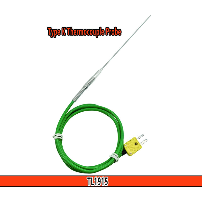 [Australia - AusPower] - TL1915 Type K Thermocouple Probe Length 6 in/0.06 inSilicone Teflon Cable Length 47 in Measurement Range 50°F to 1500°F (6 in / 0.06 in) 6 in / 0.06 in 