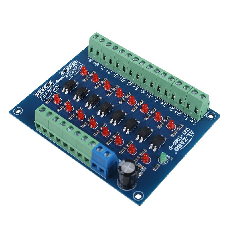 Optocoupler Insulation Module, 8-Channel Optocoupler Insulation Module, 24 V to 3.3 V Level Voltage Converter PNP Output PLC Signal Optocoupler Voltage Insulation Board