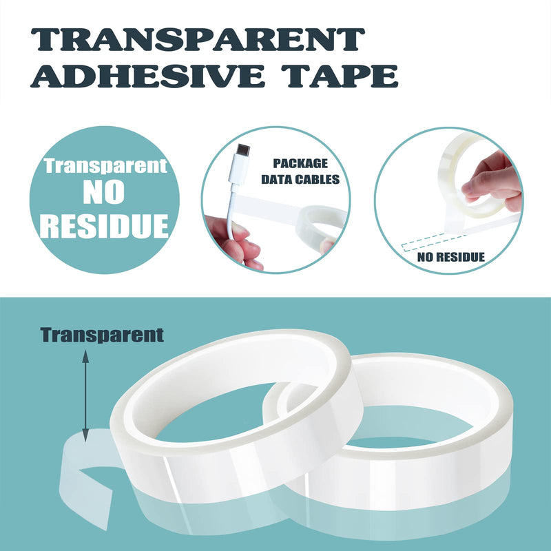[Australia - AusPower] - 2 Rolls 20mm x33m(108ft) Clear Heat Tape,Transparent High Temperature Heat Resistant Tape,Heat Transfer Tape for Heat Press and Sublimation,Heat Transfer Vinyl,No Residue 
