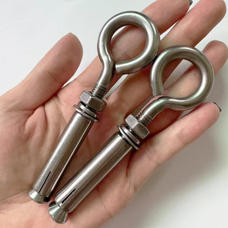 [Australia - AusPower] - Concrete Eye Bolt,2 Pack M8 Stainless Steel Expansion Screws Heavy Duty Shoulder Lag Eyebolts Lifting Ring Bolt Wall Concrete Anchors Fastener with Nut for Wall Ceiling Concrete Masonry 2 