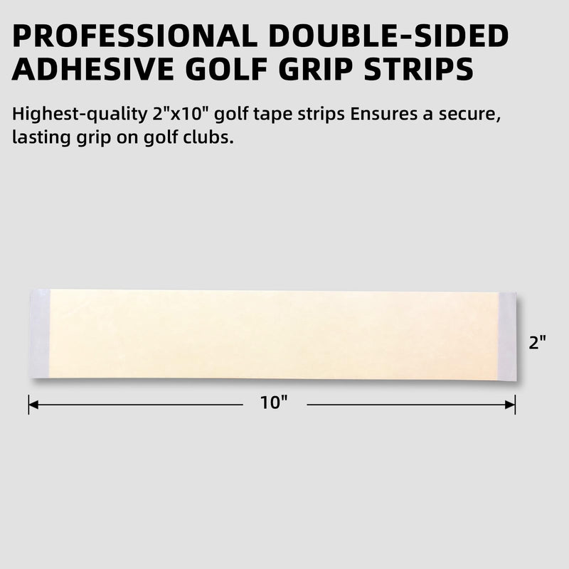Crestgolf Professional Golf Grip Tape 1.2U Thick Adhesive, 2" x 10" Solvent Activated Double Sided Adhesive Strips for Regripping Golf Clubs 15PCS 2" x 10"（thickened）