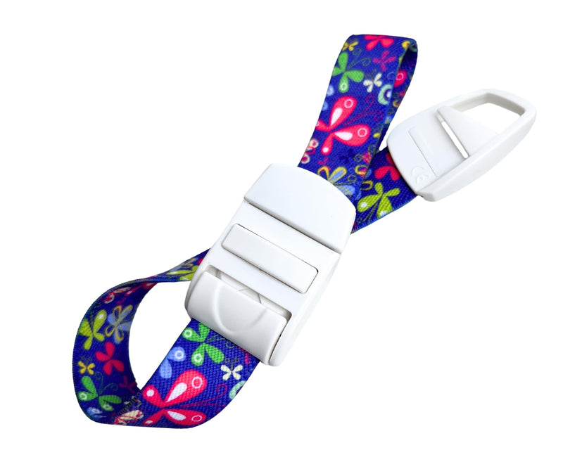 Professional Violet Medical Vein Stain with Quick and Slow Release Buckle, Latex Free Rubber Band, Vibrating Butterflies Pattern, Nurse Gift Idea