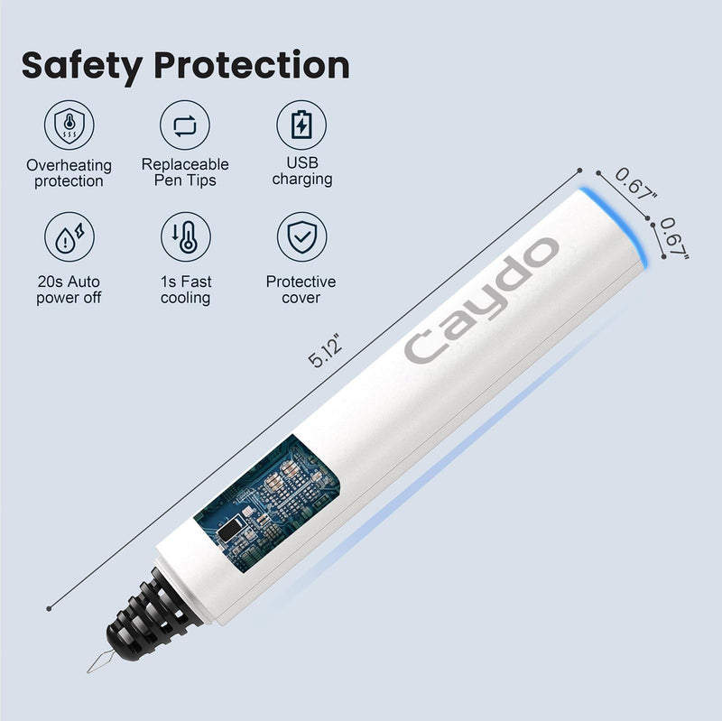 Caydo Thread Burner with A Replacement Tip, Rechargeable Thread Zapper for Burning and Trimming, with Indicator Light for Beading, Weaving, Sewing & Jewelry Making