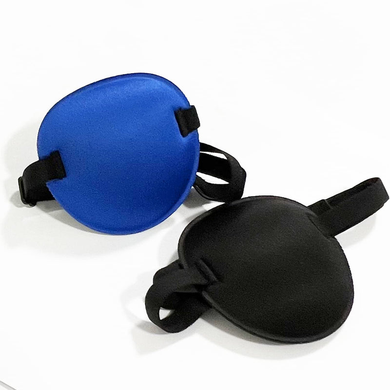 [Australia - AusPower] - 2PCS Eye Patch, Medical Eye Patches for Adults, Adjustable 3D Eye Patch, Soft Amblyopia Lazy Eye Patches for Left or Right Eyes, for Adults and Kids (Black, Blue) Black & Blue 