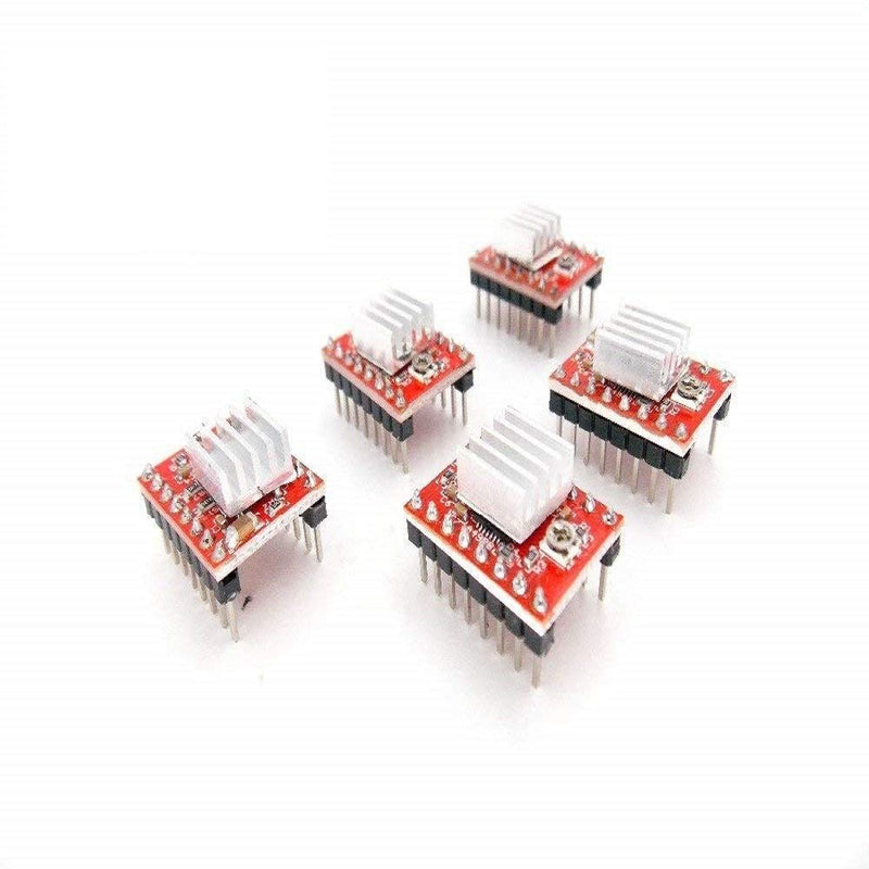 5pcs/lot Reprap Stepper Driver pololu A4988 Stepper Motor Driver Module with Aluminum Heat Sink for ramps 1.4 3D Printer