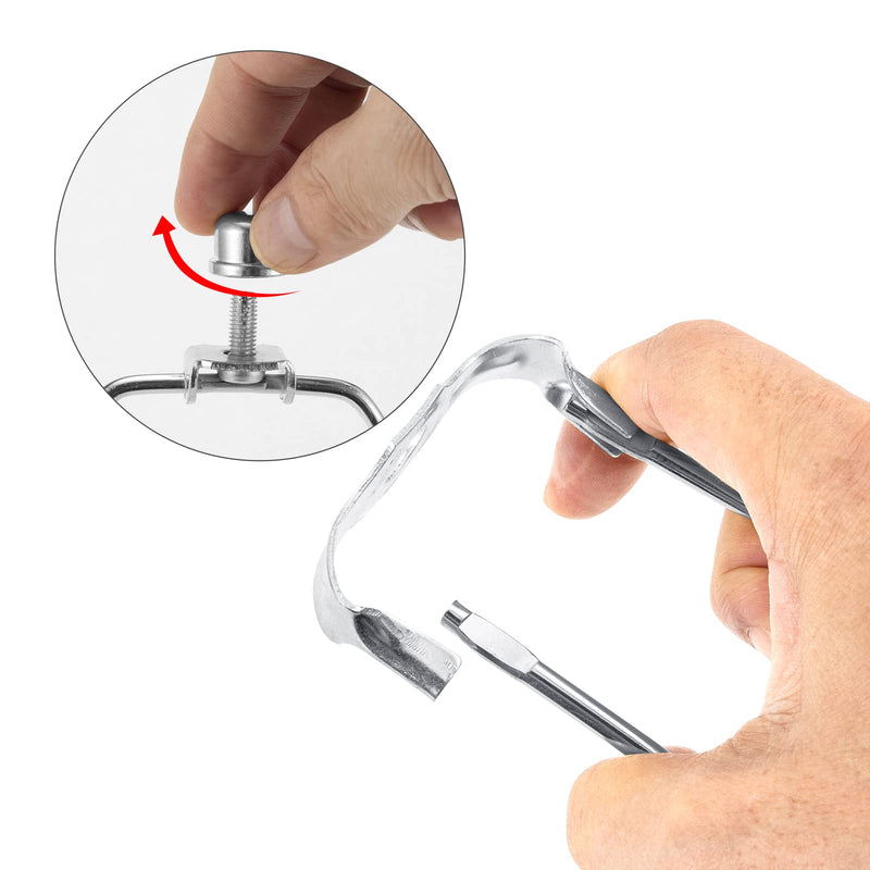 [Australia - AusPower] - 8 Inch Nickel Lamp Harp Holder Kits with Finials and Detachable Light Duty Saddle Bases, Saangseon Set of 2 DIY Lighting Accessories Horn Frame Lamp shade Brackets 8 Inch 