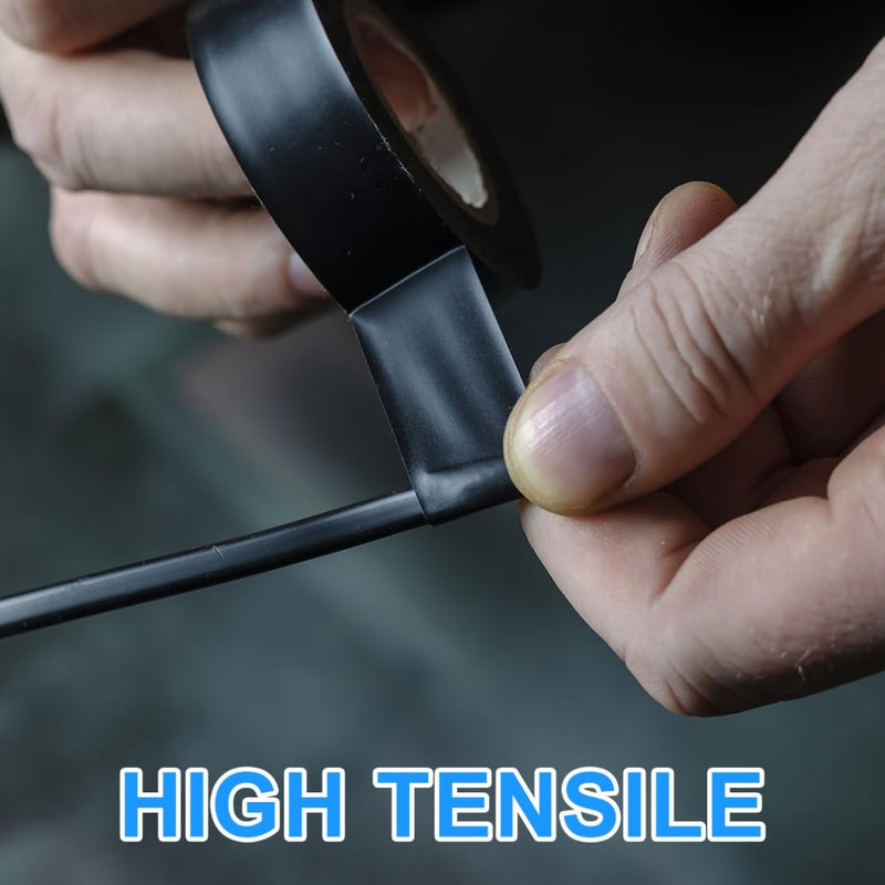 6 Rolls Electrical Tape 0.71 in x 33 ft Strong Self-Adhesive PVC Insulation Tape Waterproof for Repairing Insulating Wires Cables Heat Resistant Electric Tape