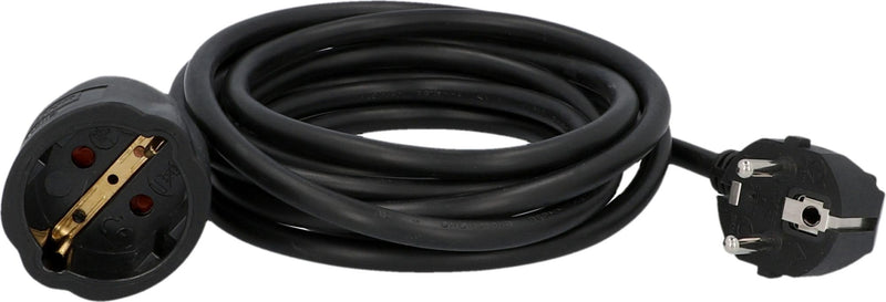 UNITEC Schuko Extension H05VV-F3G 1.5 mm², IP20, 3 m, Black