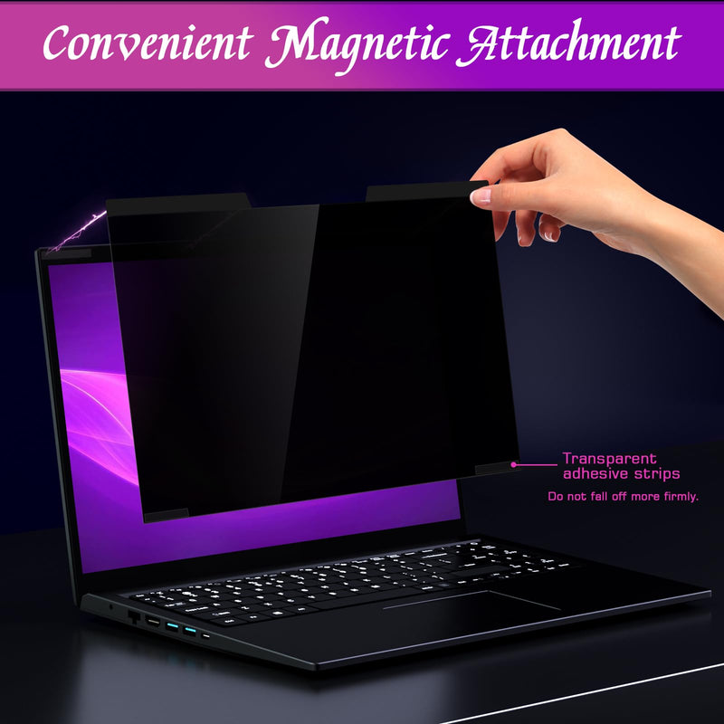[Australia - AusPower] - PYS Magnetic 14 Inch Laptop Privacy Screen(16:9 Aspect) - Computer Screen Privacy Shield, Anti-Glare Blue Light Filter, Detachable Privacy Screen Protector for Lenovo Thinkpad, HP Elitebook, Dell 14 Inch (16:9) 