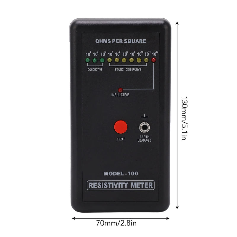 Surface Resistance Tester, Resistance Meter ABS Widely Used Strong Reliability Self-Calibration for Maintenance