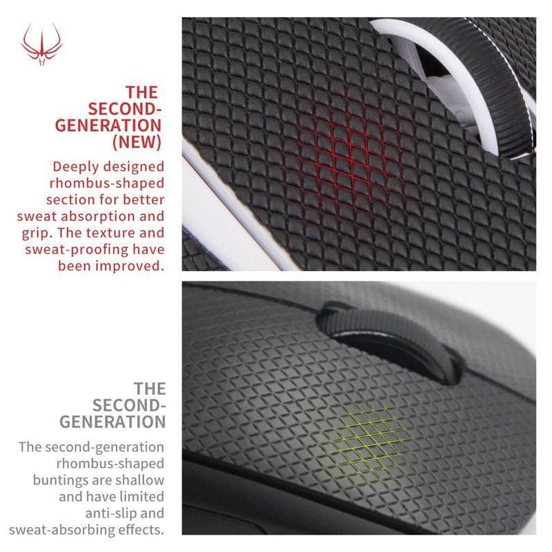 HOTLINEGAMES New 2.0 DIY Version Mouse Anti Slip Grip Tape for Gaming Mouse Skins,Sweat Resistant,Cut to Fit,Easy to Apply,Professional Mice Upgrade Kit