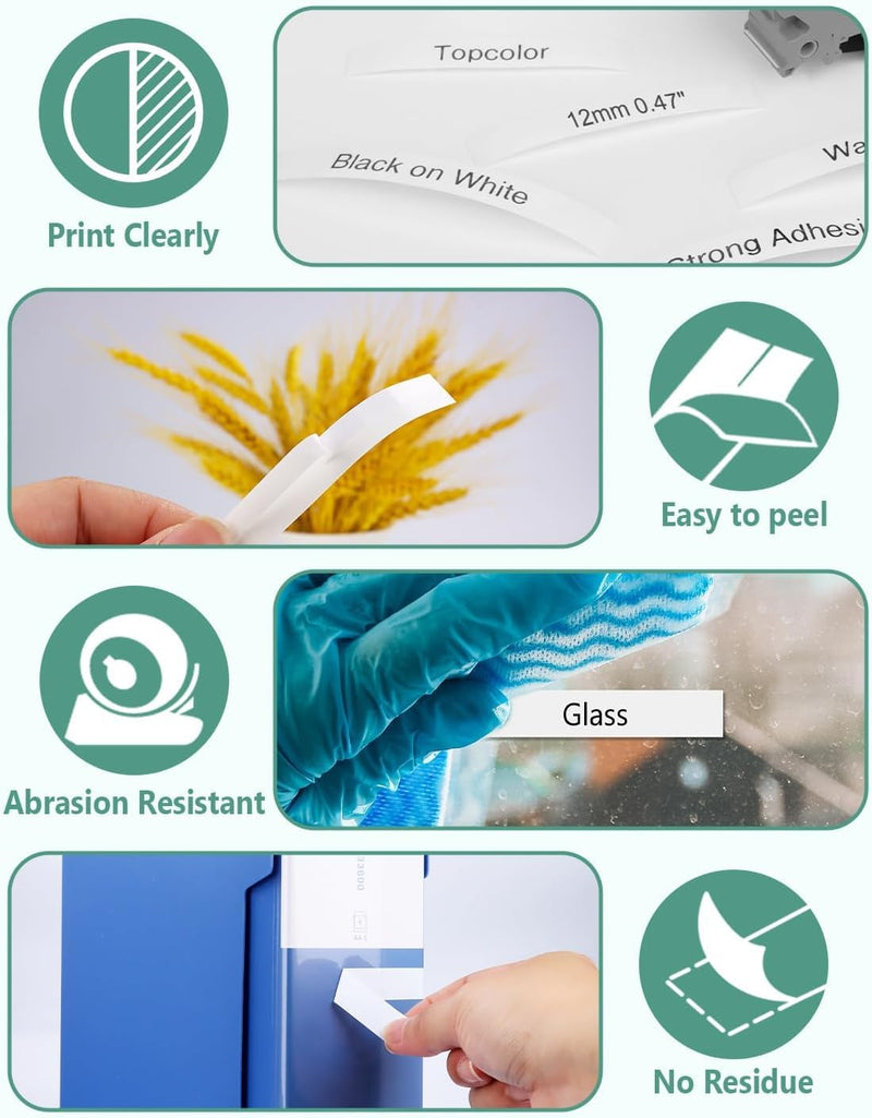 [Australia - AusPower] - 10-Pack TZe-231 Label Maker Tape Compatible for Brother TZe 12mm 0.47 Inch Laminated White Tz-231 Label Refill Work with Ptouch PT-D220 200 202 210 PTD600 PTD400 PTH100 PTH110 PT1280 Label Maker 10 