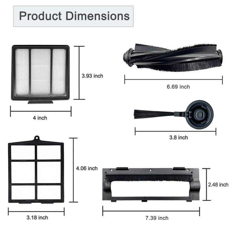 [Australia - AusPower] - Tivcroxs 20 Pack Replacement Parts for Shark ION AV751 R85 RV850 S86 S87 S88 R71 R72 R75 RV761 RV771 RV871 AV752 AV753 Robot, 2Main Brush&5Filters&10Side Brushes&2Pre-Filter&1Brush Protect Guard 