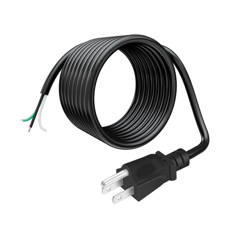 9.8ft 12 Gauge 3 Prong Heavy Duty Replacement Power Supply Cord Cable 110V 115V 120V Pigtail, for Power Tools, Appliances, 12 AWG 3 Conductor Wire Cable Black Black 9.8 feet