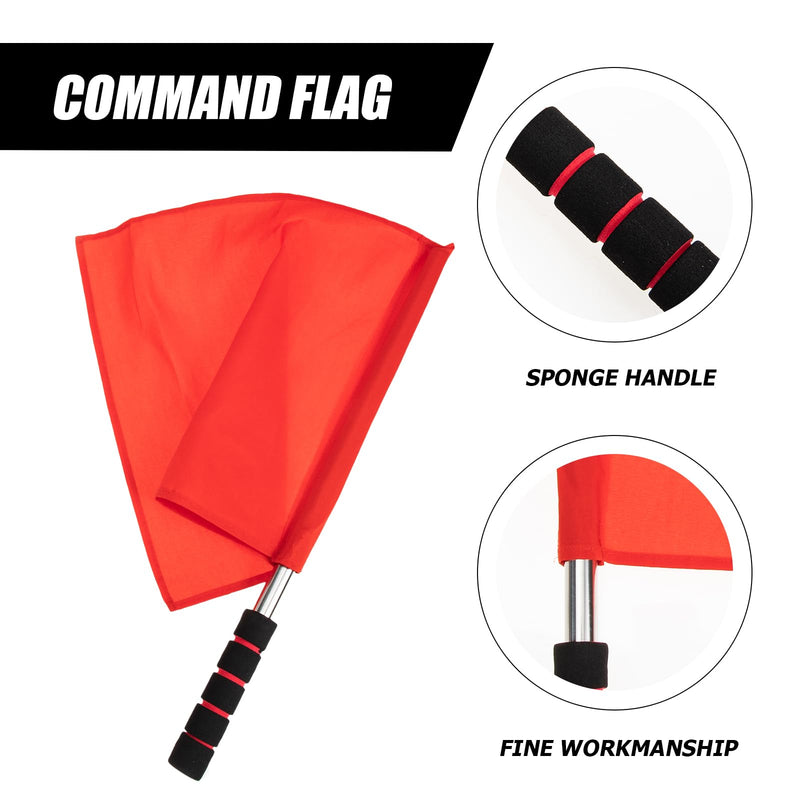 [Australia - AusPower] - Happyyami Track and Field Training Flag: 2pcs Red Referee Warning Flag Traffic Flags Linesman Flags Flag with Stainless Steel Pole Stick for Soccer 