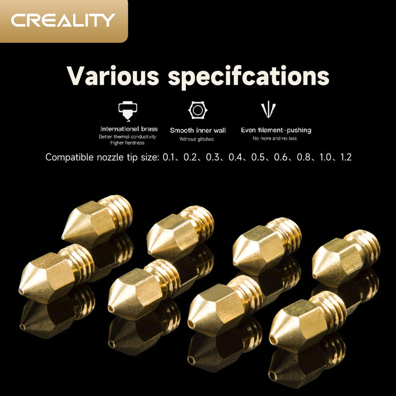 Creality Official Ender 3 0.4mm Nozzles 5 PCS, Brass 3D Printer Hotend Nozzles for Ender 3 V2/Ender 3 Pro/Ender 3 Max/Ender 5 Series/CR 10 Series and Sermoon D1