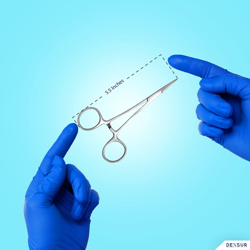 [Australia - AusPower] - Precision Kelly Hemostat Forceps Locking Tweezers Clamp, Silver, 5.5 Inches, Straight Stainless Steel 5.5" 