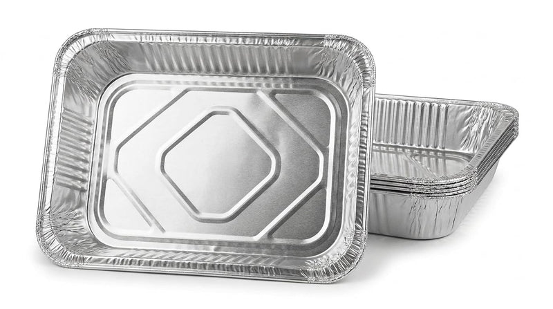 DCS Deals 14" x 10" x 3" Aluminum Oblong Baking Pans (Pack of 10) 3” Deep Pans for Big Meals – Super Strong Foil Baking Tins - Ideal for Roasting Poultry, meats, Lasagna, Barbeques, MADE IN THE USA