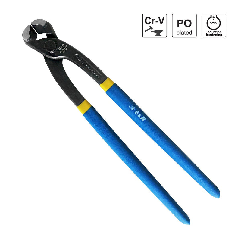 S&R Pincers 280mm Chrome Vanadium Steel, Coated Handles, Monier's Pliers, Braiding Pliers, Biting Pliers, Wire Pliers, Cutting Pliers 280mm (Pack of 2) 280 mm (Pack of 2)