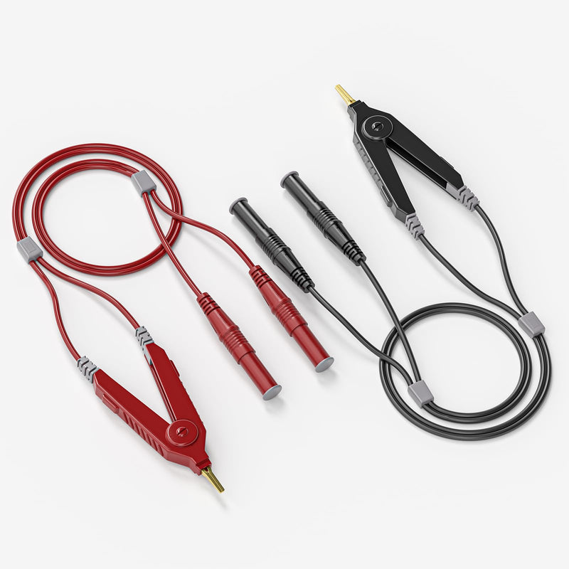 [Australia - AusPower] - Goupchn LCR Meter Test Leads Terminal Kelvin Clips Cable Wires to 4mm Safety Banana Plugs 1.2m/3.94ft for DMM Safety Banana Plug to Alligator Clip 