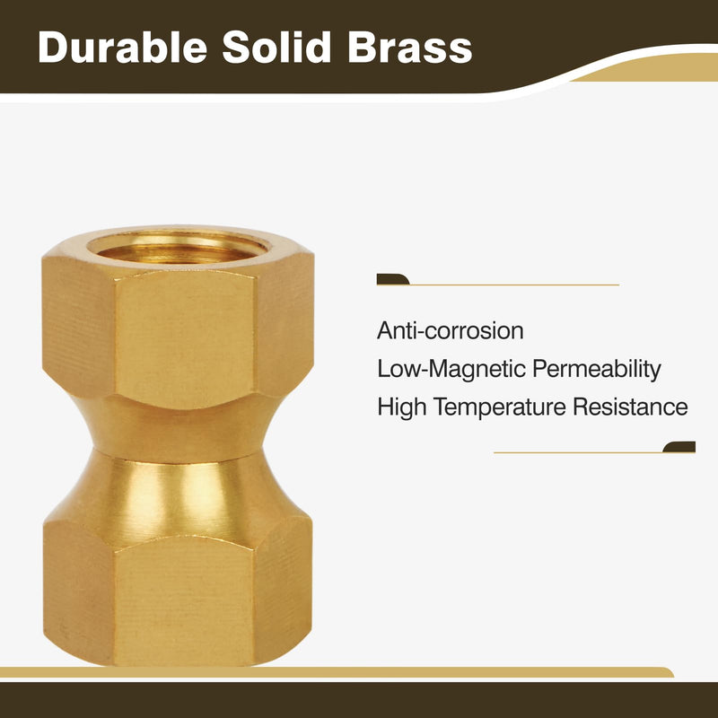 [Australia - AusPower] - 3/8" x 3/8" Female Flare Brass Tube Fitting For Propane, Fuel, Oil, LP and Natural Gas, Flare Swivel Adapter, Tube Fitting, NSF & UPC Certified, 2Pack 3/8"Female x 3/8"Female-2 Pack 