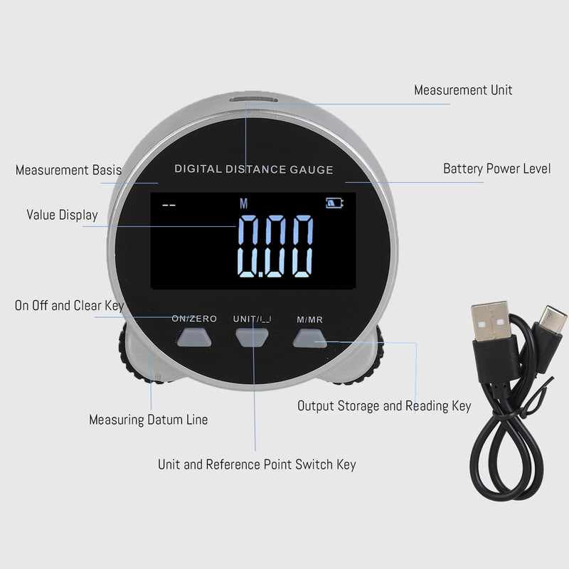 [Australia - AusPower] - Digital Measuring Wheel USB Rechargeable 652.8ft/199m High Precision Measurement with LCD Display Portable Smart Distance Measurer for Flat Curved Diameter Irregular Surfaces 