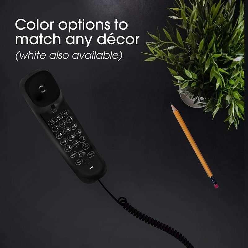 [Australia - AusPower] - Power Gear Coiled Telephone Cord, 2 Feet Coiled, 12 Feet Uncoiled, Phone Cord works with All Corded Landline Phones, For Use in Home or Office, Black, 27639 1 Pack 