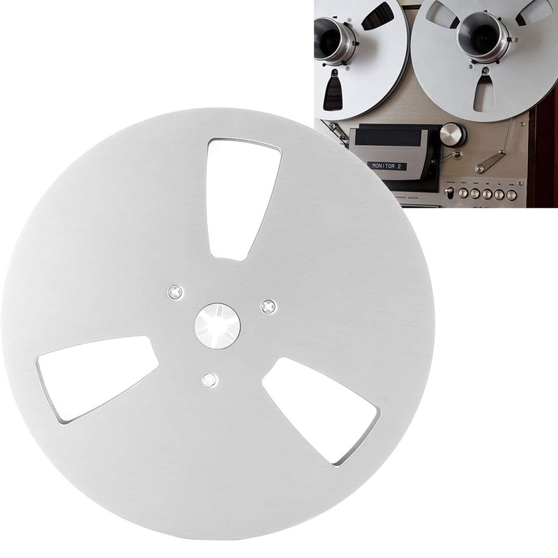 1/4 7 Inch Empty Tape Reel for TEACs Roar Reel-to-Reel Tape Player, Aluminium Alloy, 3-Hole Opening Machine, Partial Opener, Blank Plate, Universal Replacement Tape with (Silver) silver