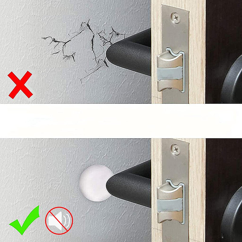 [Australia - AusPower] - 3.15" Door Stop Wall Protector, 4 pcs White Soft Silicone Door Handle buffers, Mute and Shock Proof, Wall Protector with self-Adhesive to Protect The Wall Surface 3.15" (4 PCS) 