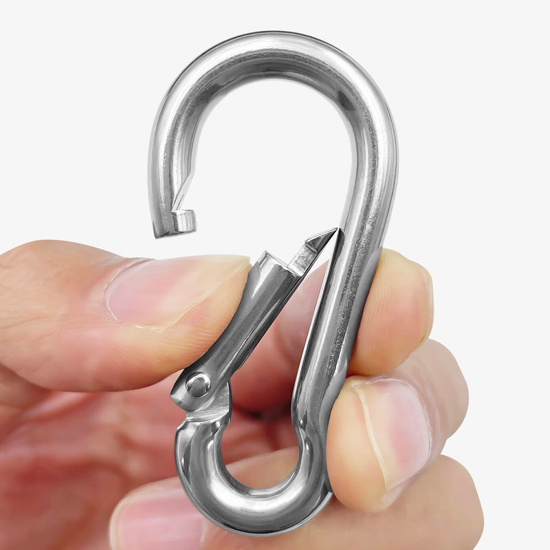 [Australia - AusPower] - 304 Stainless Steel Carabiners 2 inch, 3 inch, 4 inch, 5 Inch.Heavy Duty Carabiner Clips. Stainless Steel Spring Snaps Hooks for Camping ? Travelling. 3.1 inch 