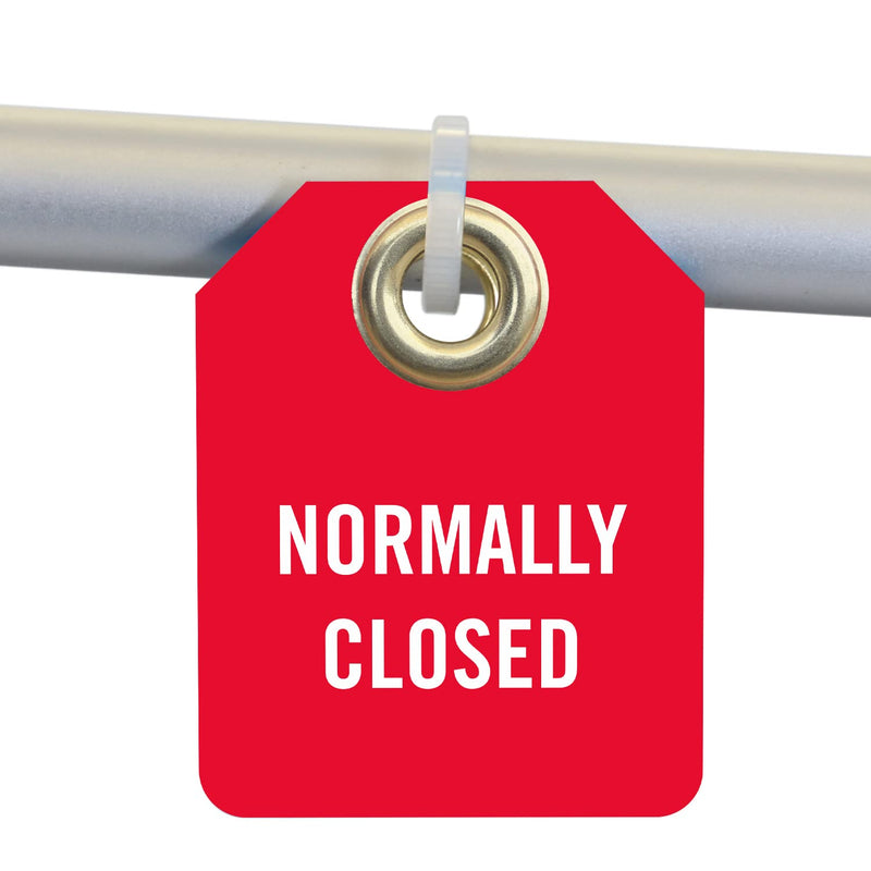 SmartSign Normally Closed 2 Sided Valve Tag | 2" x 2.5" Plastic, Pack of 5, Made in USA