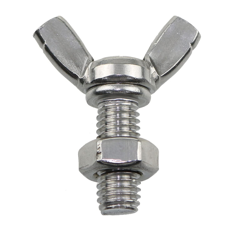 [Australia - AusPower] - MEETOOT 6pcs M8 1.25x20mm Stainless Steel Butterfly Screws with 6pcs Nuts Hand Tighten Toolless Adjust Bolt Butterfly Wing Head Thumb Screws 