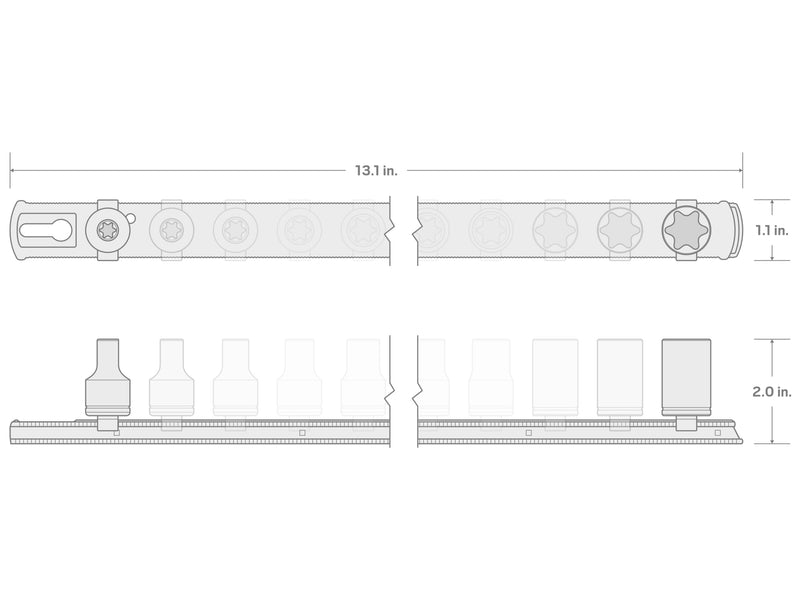 TEKTON 1/2 Inch Drive Shallow External Star Impact Socket Set | SID92100 E10-E24 9-Piece Set