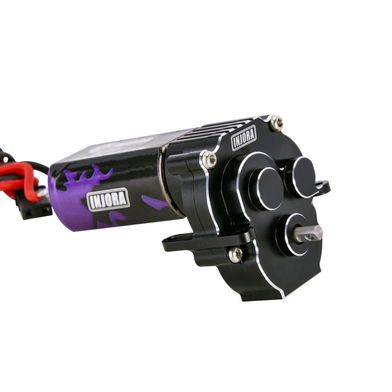 [Australia - AusPower] - INJORA 180 Pro 48T Motor and Transmission Gearbox with Stock Steel Gear for 1/18 TRX4M Upgrade Parts（Black） Black 