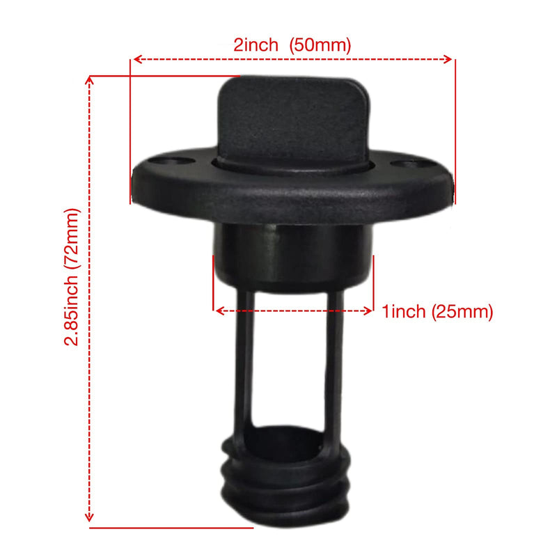 1" Screw Type Drain Plug for Skeeter Boats & Kayaks | 2PCS, with Rubber O-Ring, Thread, Compatible with Marine Boat