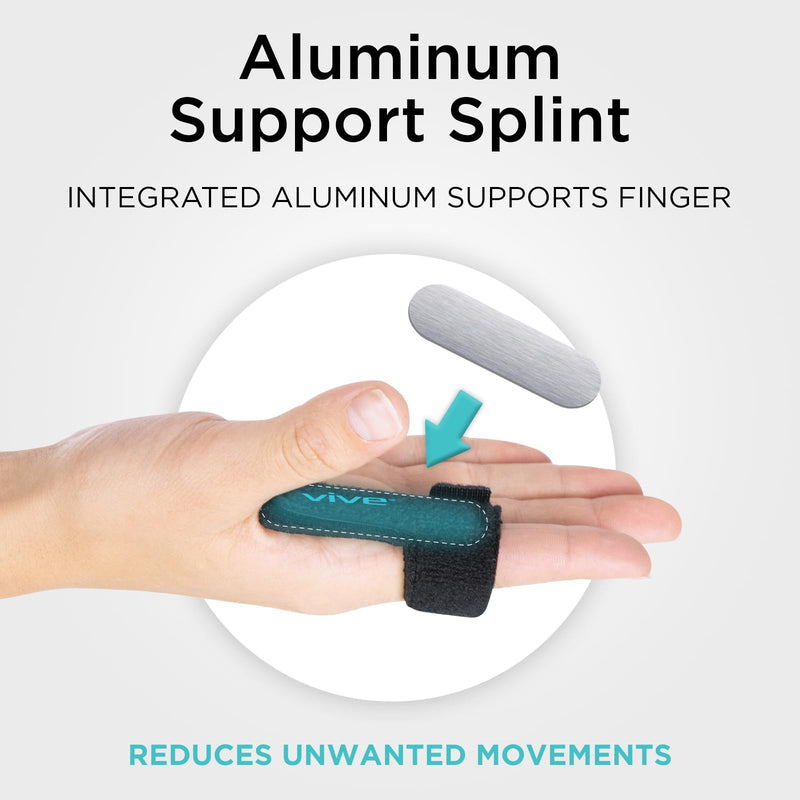 [Australia - AusPower] - Vive Trigger Finger Splint - Support Brace for Middle, Ring, Index, Thumb and Pinky Straightening Curved, Bent, Locked Stenosing Tenosynovitis Hands Tendon Lock Release Stabilizer Knuckle Wrap Single Black 