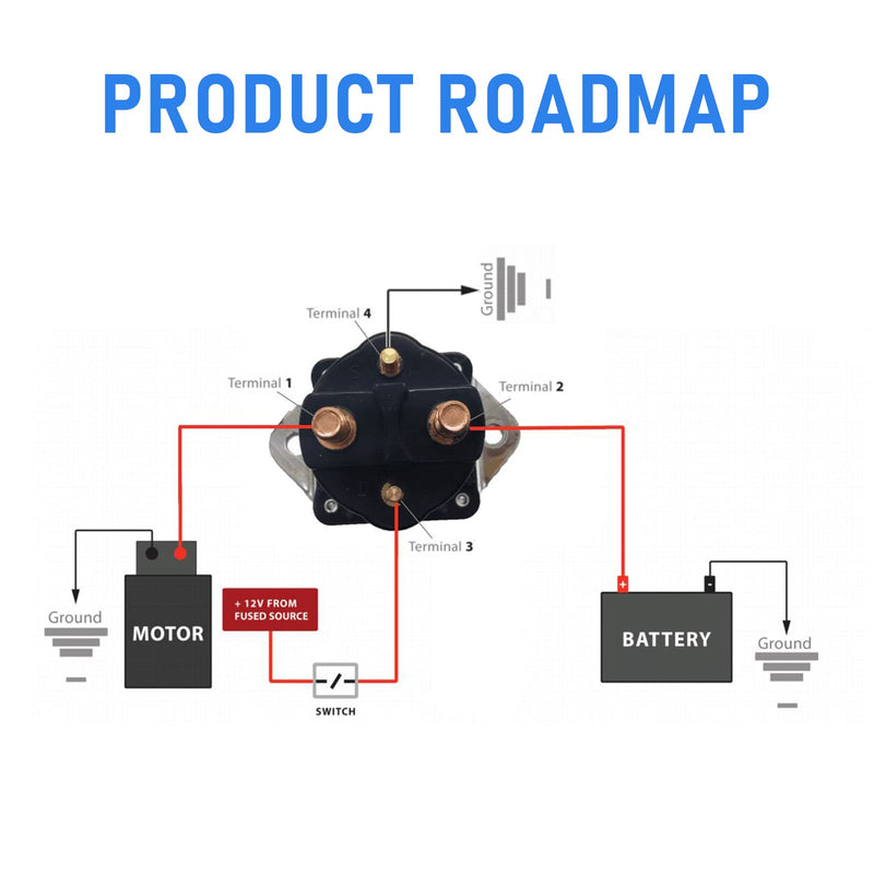 [Australia - AusPower] - 36V Electric Golf Cart Solenoid Repalcement For Club Car DS 1976-1998 4 Terminal Solenoid Club Car Solenoid 1 Pcs 