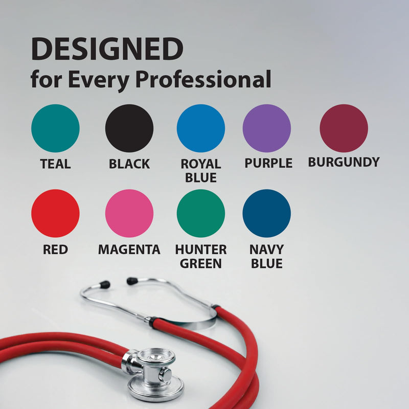 Veridian Healthcare Sterling Series Sprague Rappaport-Type Stethoscope, Red, Boxed