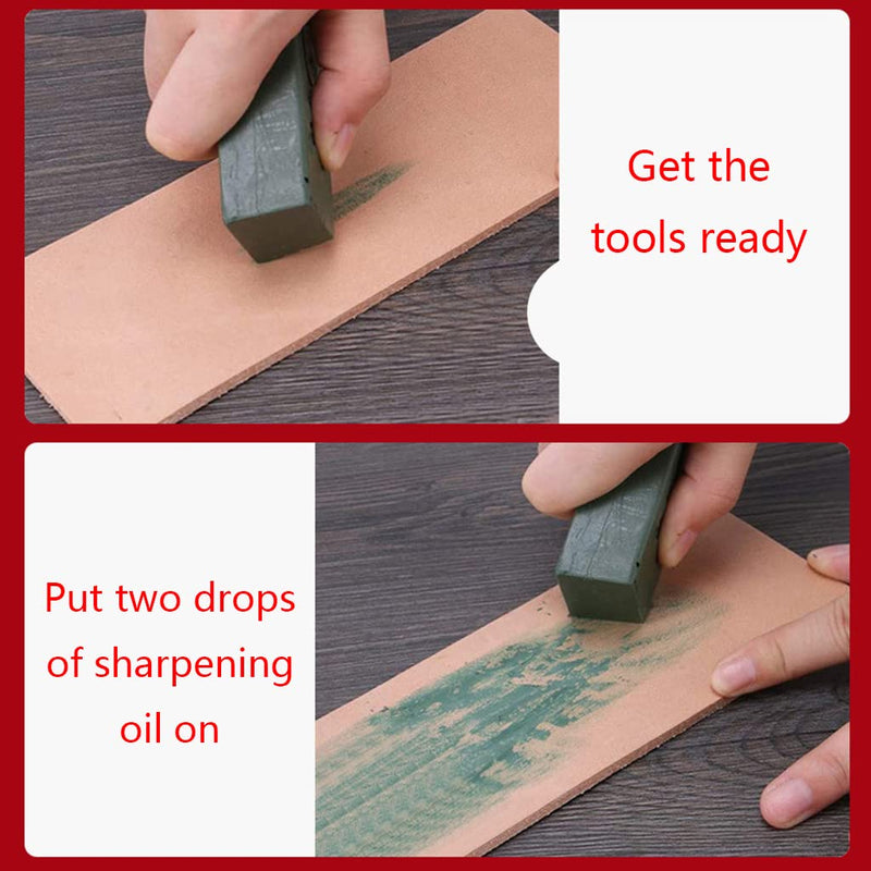 [Australia - AusPower] - LAMDNL Fine Green Buffing Compound Metals Polishing Wax Chromium Green Oxide Grinding Leather Strop Compound Bar Leather Strop Compound Bar Metal Polishing Wax Fine Green Polishing 