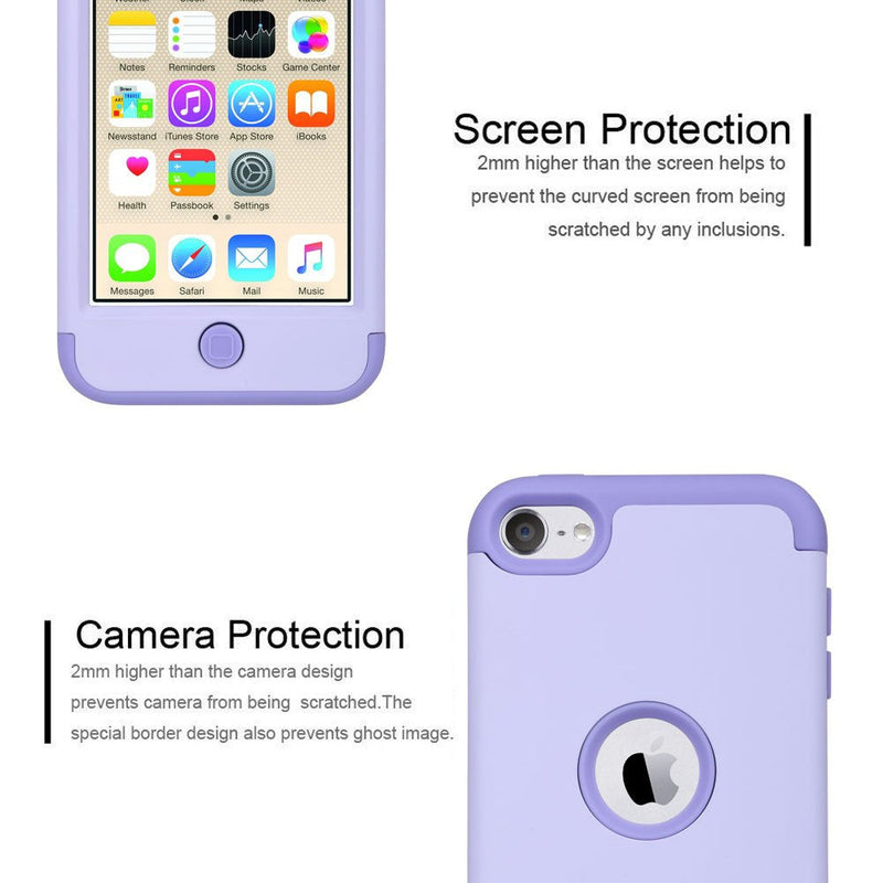 [Australia - AusPower] - ULAK Compatible with iPod Touch 7 Case, iPod Touch 6 Case, iPod Touch 5 Case, Heavy Duty High Impact Knox Armor Case Cover for iPod Touch 5th/6th/7th Generation, Purple 