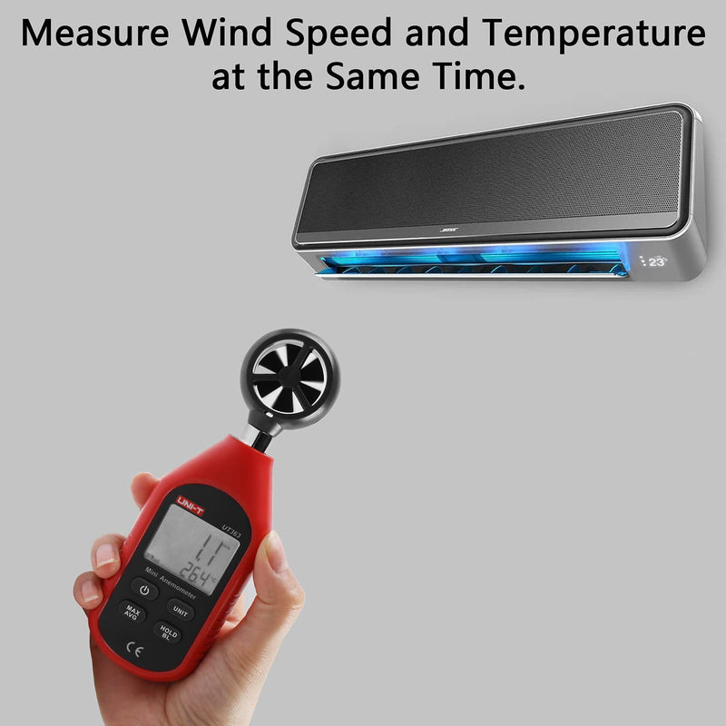 [Australia - AusPower] - UNI-T UT363 Mini Digital Anemometer High Precision Wind Measuring Instrument Hand - held Impeller Wind Speed Sensor Anemometer 