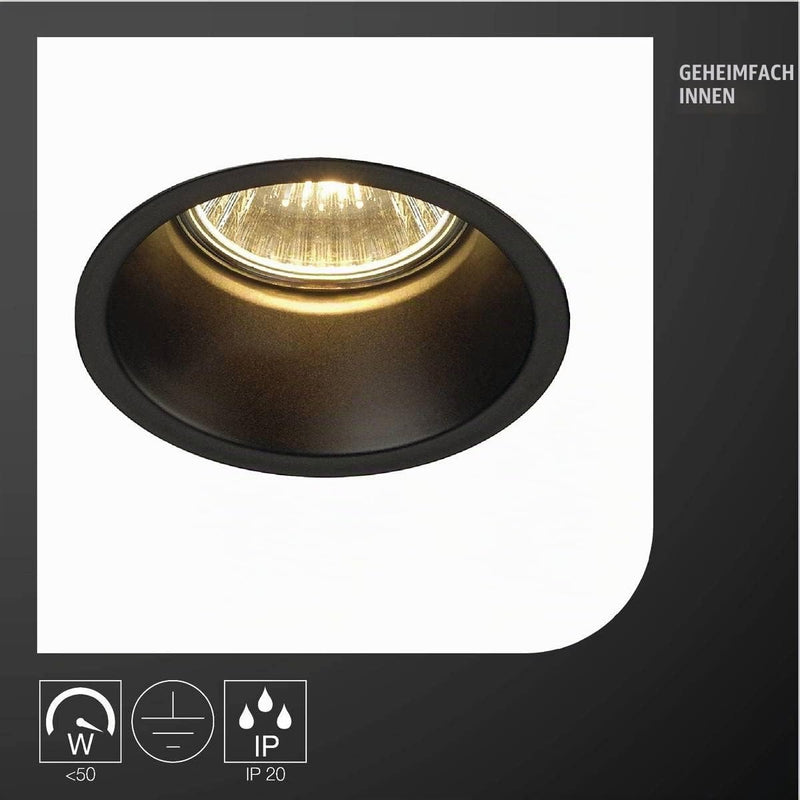 SLV Round Spotlight GU10, 50 W, 112910 (Matt Black)