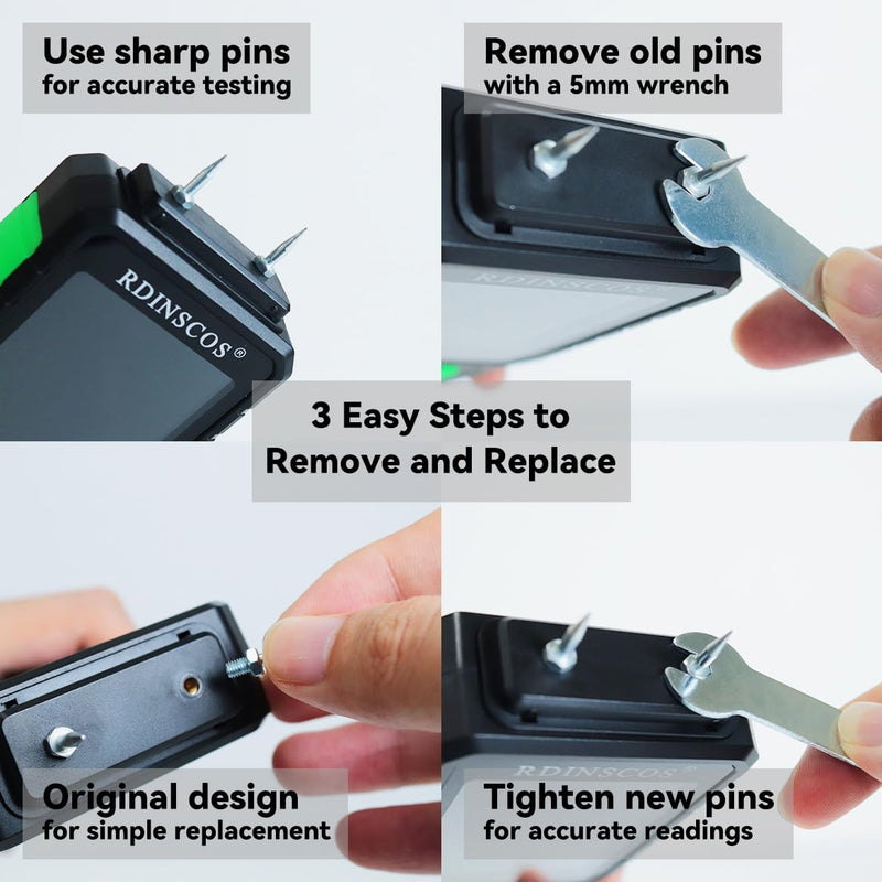 [Australia - AusPower] - Replacement Pins for Moisture Meter M3-P0.5 Pin Thread Moisture Meter Accesorries for MT19 Moiture Meter and MT93 Moisture Meter 