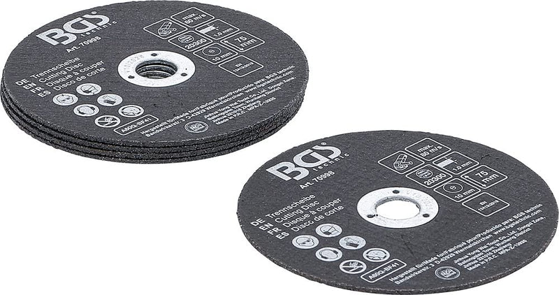 [Australia - AusPower] - BGS 70998 Cutting Disc Set for Stainless Steel Diameter 75 x 1.0 x 10 mm 5-Piece Cutting disc | for item 70994 