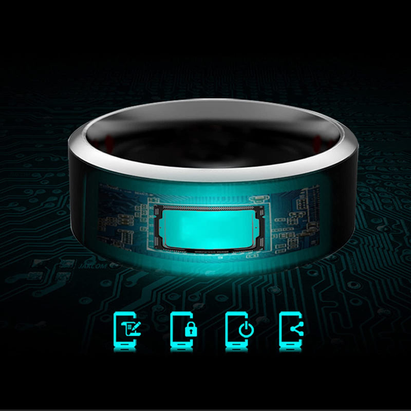 [Australia - AusPower] - RFID White Ceramics Smart Finger rewrite Ring T5577 Chip id Wear for Men or Women white blank ring 7# 